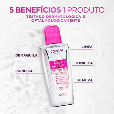 Água Micelar L'oréal Solução de Limpeza 5 em 1 100ml_2