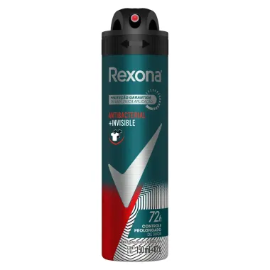 Desodorante Rexona Antibacterial e Invisible Masculino Aerosol Antitranspirante 72 horas 150ml