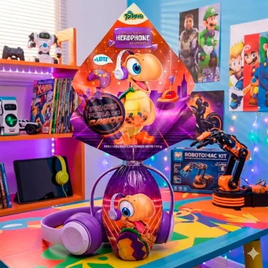 Ovo de P&aacute;scoa Arcor Ao Leite Tortuguita Headphone Bluetooth Cores Sortidas 100g