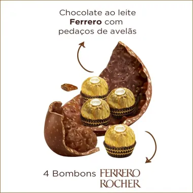 Ovo de P&aacute;scoa Ferrero Rocher ao Leite 225g