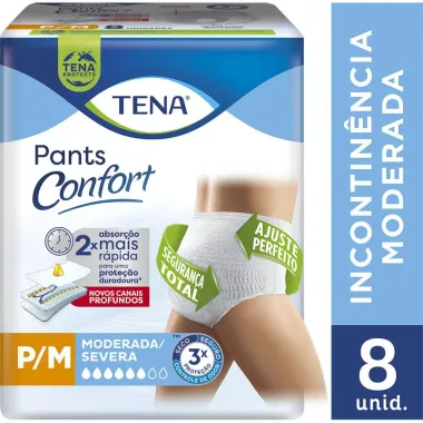 Roupa Íntima Tena Pants Confort Tamanho P/M 8 Unidades