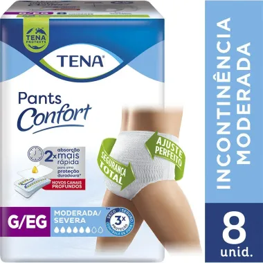 Roupa Íntima Tena Pants Confort Tamanho G/EG 8 Unidades