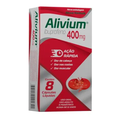 Alivium 400mg C&aacute;psulas L&iacute;quidas com 8 Unidades
