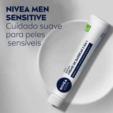 Creme de Barbear Nivea Men 2 em 1 Sensitive 65g