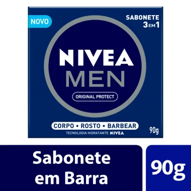 Sabonete em Barra 3 em 1 Nivea Men Original Protect 90g