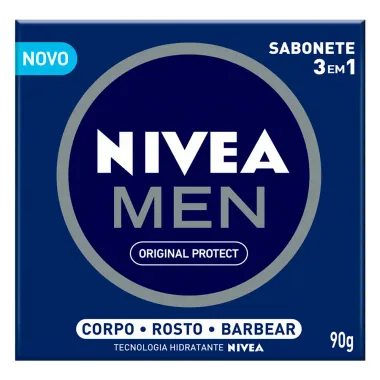 Sabonete em Barra 3 em 1 Nivea Men Original Protect 90g