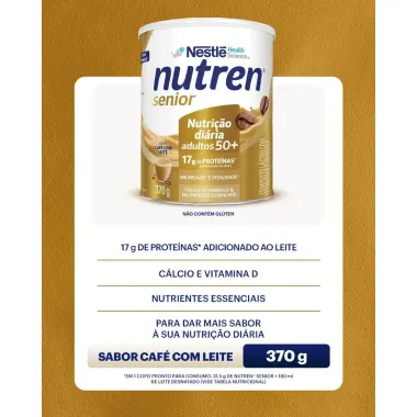 Nutren Senior Complemento Alimentar Caf&eacute; com Leite 370g