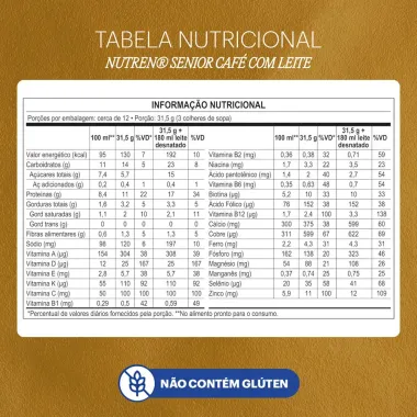 Nutren Senior Complemento Alimentar Caf&eacute; com Leite 370g