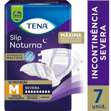 Fralda Geriátrica Tena Slip Noturna Tamanho M com 7 Unidades