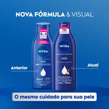 Lo&ccedil;&atilde;o Nivea Milk para Pele Seca a Extrasseca com 2 Unidades de 400ml cada