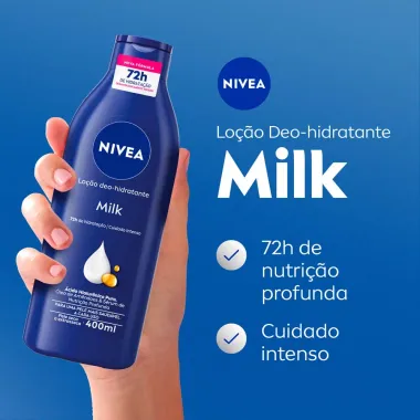 Lo&ccedil;&atilde;o Nivea Milk para Pele Seca a Extrasseca com 2 Unidades de 400ml cada