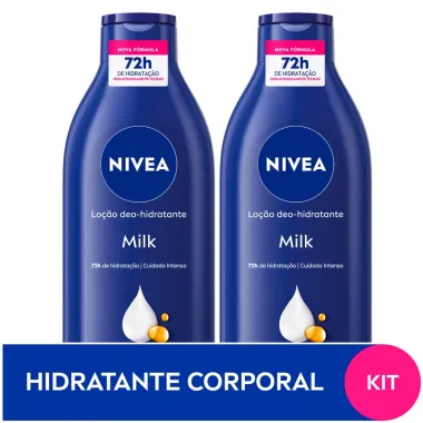 Lo&ccedil;&atilde;o Nivea Milk para Pele Seca a Extrasseca com 2 Unidades de 400ml cada