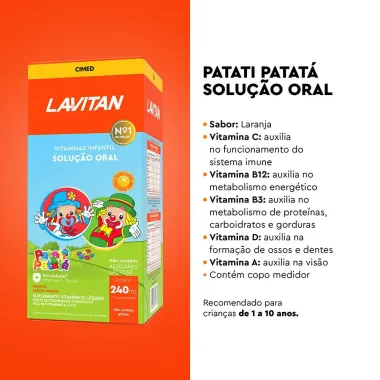 Lavitan Infantil Solução Oral Sabor Laranja com 240ml