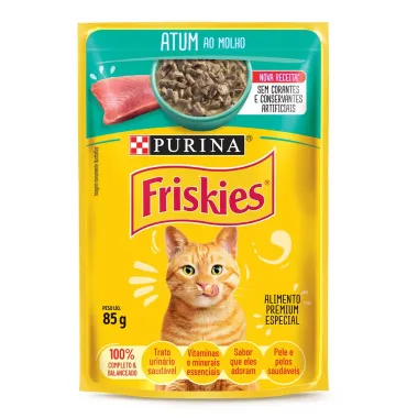 Ração Úmida para Gatos Friskies Adultos Sabor Atum ao Molho em Sachê 85g