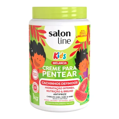 Creme de Pentear Salon Line Kids Melancia Cachinhos Definidos Antifrizz Vegano 1kg