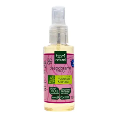 Desodorante Spray Boni Natural Melaleuca e Toranja 120ml