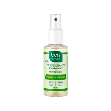 Desodorante Boni Natural Sem Alumínio Melaleuca e Toranja 24h Spray 120ml