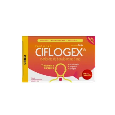 Ciflogex Pastilha Sabor Cereja com 12 Unidades
