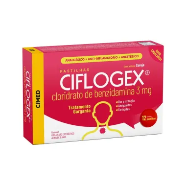 Ciflogex Pastilha Sabor Cereja com 12 Unidades