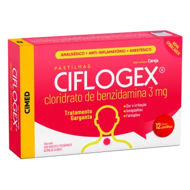 Ciflogex Pastilha Sabor Cereja com 12 Unidades