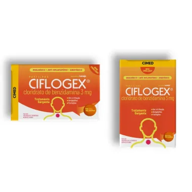 Pastilha de Garganta Ciflogex 3 Mg - Laranja 12 Pastilhas