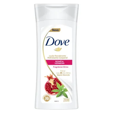 Loção Desodorante Dove Hidratante Corporal Romã e Verbena 200ml