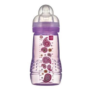 Mamadeira Mam Easy Active Fashion Bottle Bico de Silicone Skin Soft Cores Sortidas 270ml 2+ Meses Girls Ref:4838