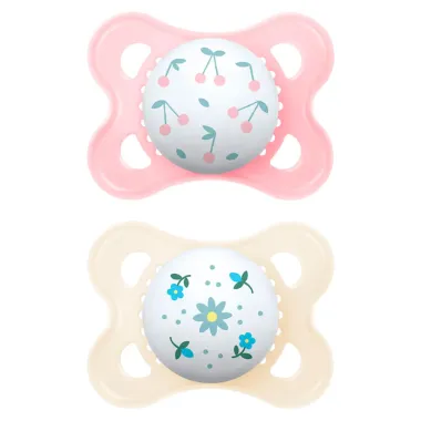 Chupeta Mam Original 0 a 6 Meses Silicone Desenhos Sortidos Girls 2 Unidades