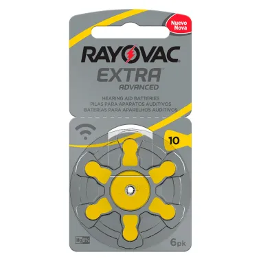 Bateria para Aparelho Auditivo Rayovac Extra Advanced Tamanho 10 com 6 Unidades