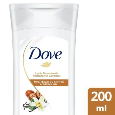 Loção Desodorante Dove Hidratante Corporal Manteiga de Karité & Baunilha 200ml