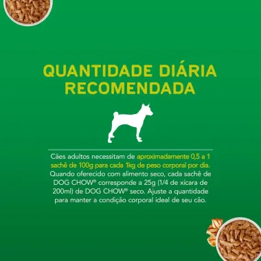 Ra&ccedil;&atilde;o &Uacute;mida para Cachorro Dog Chow Adulto Extra Life Sabor Frango em Sach&ecirc; 100g