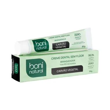 Creme Dental Boni Natural Menta e Carvão Vegetal 90g