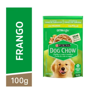 Ra&ccedil;&atilde;o &Uacute;mida para Cachorro Dog Chow Filhote Extra Life Sabor Frango em Sach&ecirc; 100g