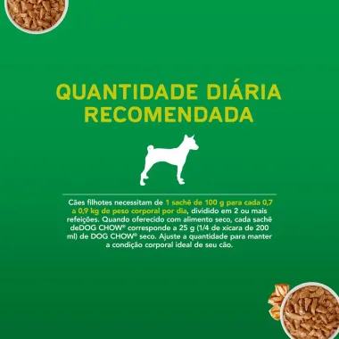Ra&ccedil;&atilde;o &Uacute;mida para Cachorro Dog Chow Filhote Extra Life Sabor Frango em Sach&ecirc; 100g