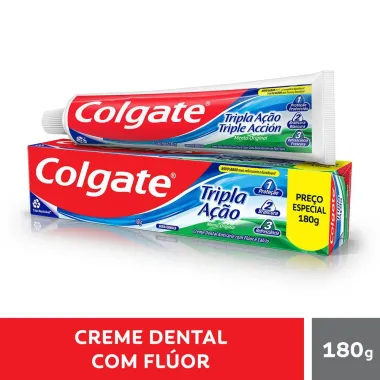 Creme Dental Colgate Tripla Ação Menta Original Leve 180g Pague 140g