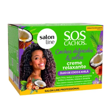 Creme de Relaxante Salon Line Professional SOS Cachos &Oacute;leo de Coco e Avel&atilde; Cachos Definidos e Soltos