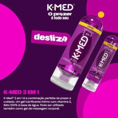 Gel Lubrificante Íntimo K-Med 2 em 1 com 203g