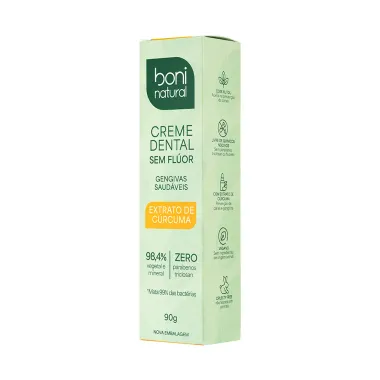 Creme Dental Boni Natural Hortelã e Cúrcuma 90g