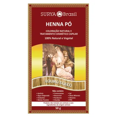 Henna Pó Surya Brasil Louro Sueco Kit