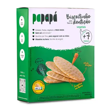 Biscoitinho para Fase da Denti&ccedil;&atilde;o Papap&aacute; Vegetais 7+ Meses 36g