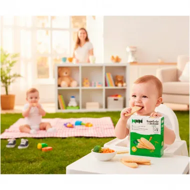 Biscoitinho para Fase da Denti&ccedil;&atilde;o a Base de Arroz Papap&aacute; 7+ Meses Vegetais sem Gl&uacute;ten 36g