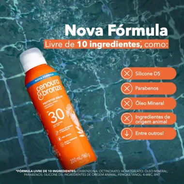 Protetor Solar Cenoura & Bronze FPS 30 Aerosol 200ml