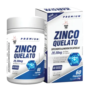 Zinco Quelato Health Labs 60 C&aacute;psulas