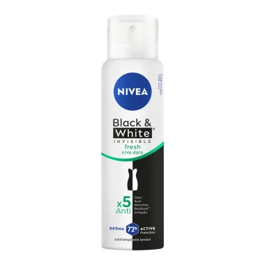 Desodorante Antitranspirante Aerosol Nivea Invisible Black & White Fresh 150ml