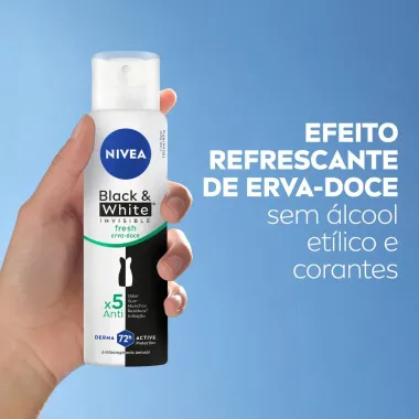 Desodorante Antitranspirante Aerosol Nivea Invisible Black & White Fresh 150ml
