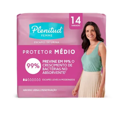 Protetor Médio Plenitud Femme com 14 Unidades