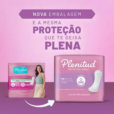 Protetor Médio Plenitud Femme com 14 Unidades