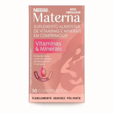 Materna Suplemento Alimentar Vitaminas e Minerais com 30 Comprimidos