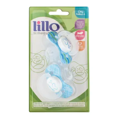 Chupeta Lillo Papai e Mamãe Silicone Ortodôntico Tamanho 2 +6 Meses Modelos Sortidos Boys com 2 Unidades