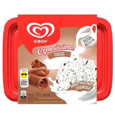 Sorvete Kibon Cremosíssimo Flocos 1,5 Litro